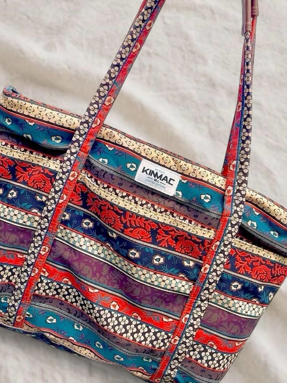 Boho Stripe & Floral Laptop Tote, Fits 15.6
